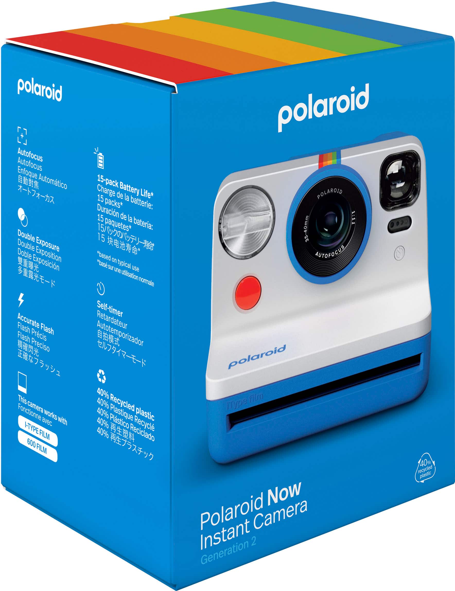 Alt View 1. Polaroid - Now Instant Film Camera Generation 2 - Blue.