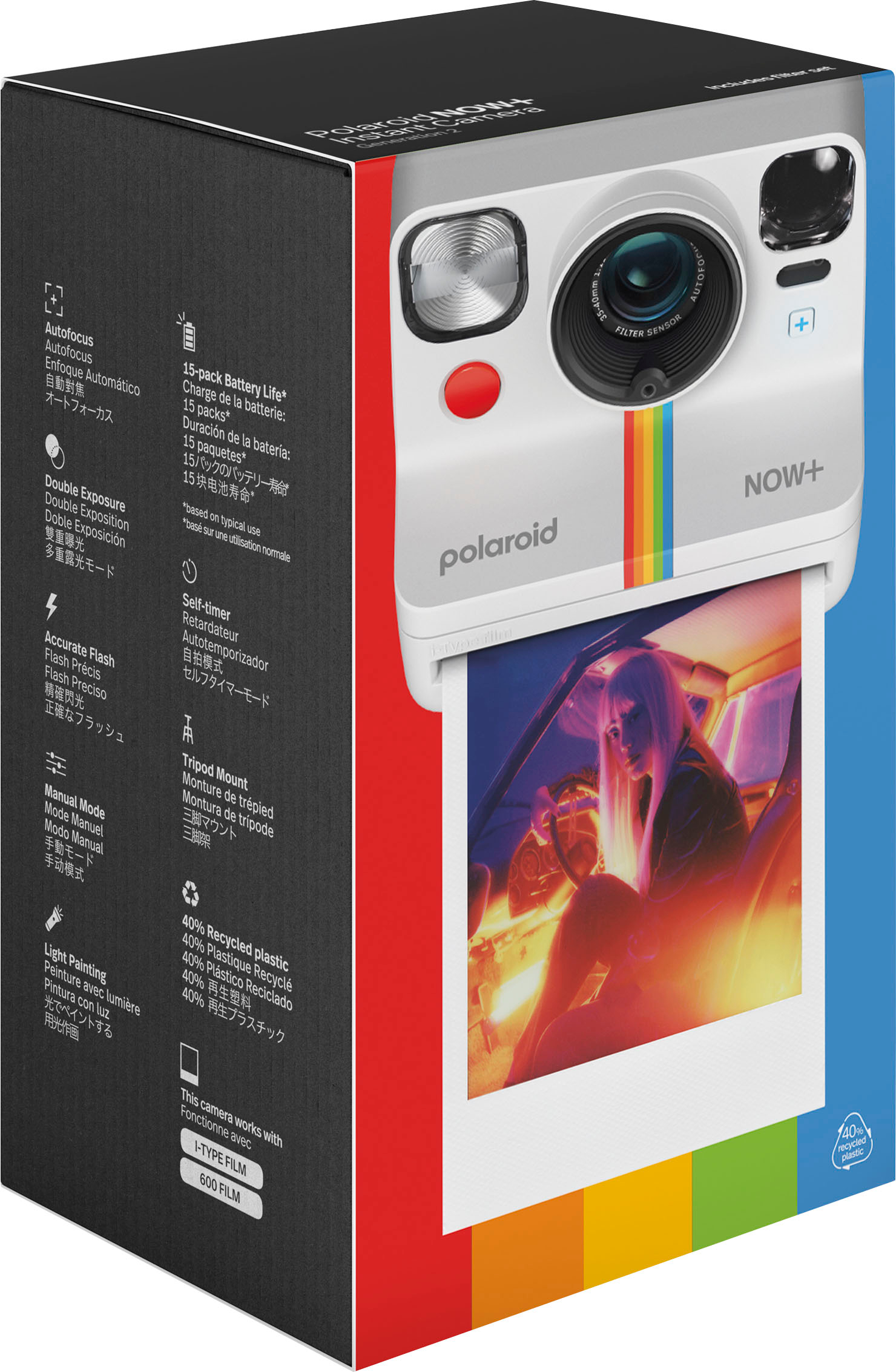 Customer Reviews: Polaroid Now+ Instant Film Camera Generation 2 White ...