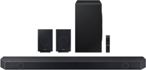 Samsung - Q-series 11.1.4 ch. Wireless Dolby Atmos Soundbar + Rear Speakers w/  Q-Symphony - Titan Black - Front_Zoom
