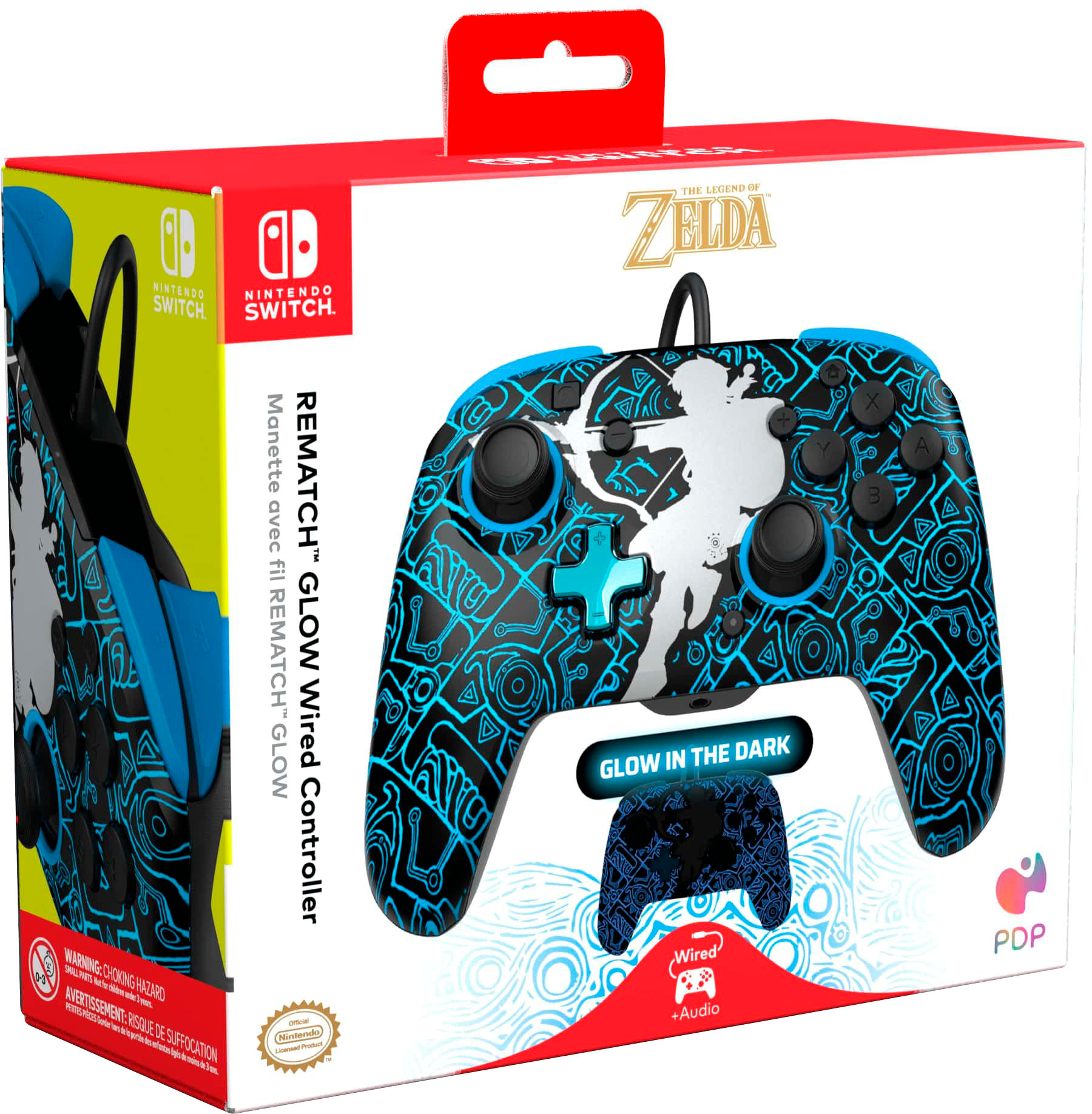 REMATCH Wired Controller: 1-Up Glow in the Dark - Nintendo