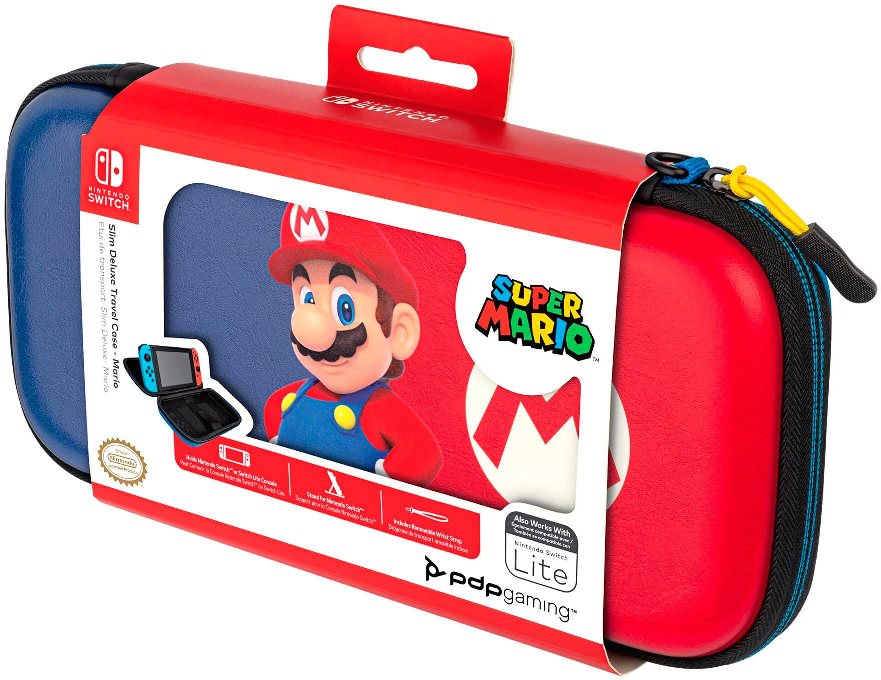 NINTENDO SWITCH MARIO POP ART CUSTODIA DA TRASPORTO RIGIDA AZZURRA LITE /  OLED