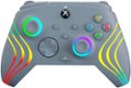 Front. PDP - Afterglow Wave Wired LED Controller, Customizable/App Supported For Xbox Series X|S, Xbox One & Windows 10/11 PC - Gray.