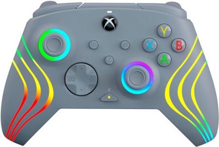 PDP - Afterglow Wave Wired LED Controller, Customizable/App Supported For Xbox Series X|S, Xbox One & Windows 10/11 PC - Gray