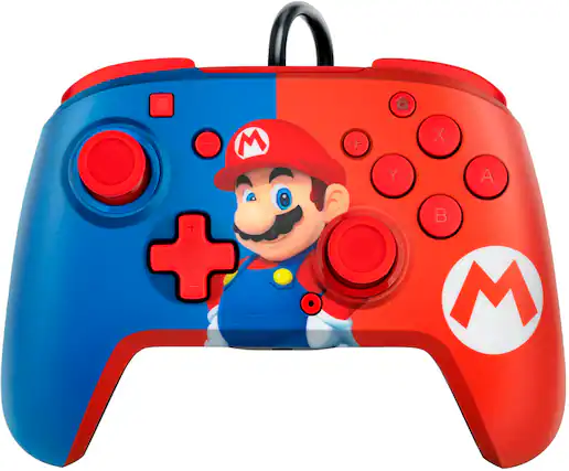 Front. PDP - REMATCH Enhanced Wired Controller for Nintendo Switch, Nintendo Switch Lite, & Nintendo Switch - OLED Model - Power Pose Mario.