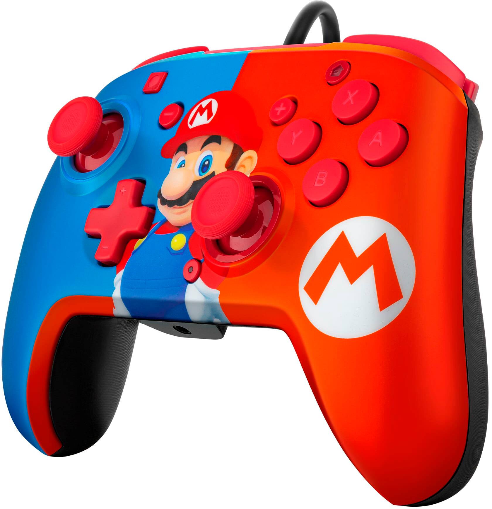 Left. PDP - REMATCH Enhanced Wired Controller for Nintendo Switch, Nintendo Switch Lite, & Nintendo Switch - OLED Model - Power Pose Mario.