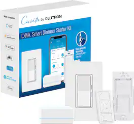 Lutron - Diva Smart Dimmer Switch Starter Kit - White