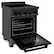 Angle. ZLINE - 24" 2.8 cu. ft. Induction Range with a 4 Element Stove and Electric Oven in Black Stainless Steel.