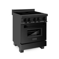 ZLINE - 24" 2.8 cu. ft. Induction Range with a 4 Element Stove and Electric Oven in Black Stainless Steel - Front_Zoom
