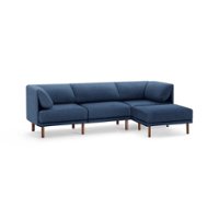 Burrow - Contemporary Range 3-Seat Sofa with Attachable Ottoman - Navy Blue - Front_Zoom