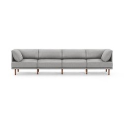 Burrow - Contemporary Range 4-Seat Sofa - Stone Gray - Front_Zoom