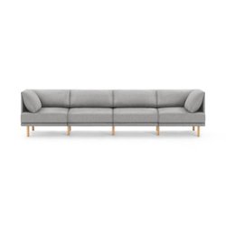 Burrow - Contemporary Range 4-Seat Sofa - Stone Gray - Front_Zoom