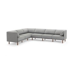 Burrow - Contemporary Range 6-Seat Sectional - Stone Gray - Front_Zoom