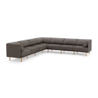 Burrow - Contemporary Range 7-Seat Sectional - Heather Charcoal - Front_Zoom