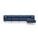 Front Zoom. Burrow - Contemporary Range 4-Seat Sofa with Attachable Ottoman - Navy Blue.