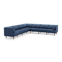 Burrow - Contemporary Range 7-Seat Sectional - Navy Blue - Front_Zoom