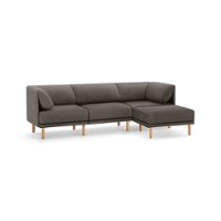 Burrow - Contemporary Range 3-Seat Sofa with Attachable Ottoman - Heather Charcoal - Front_Zoom