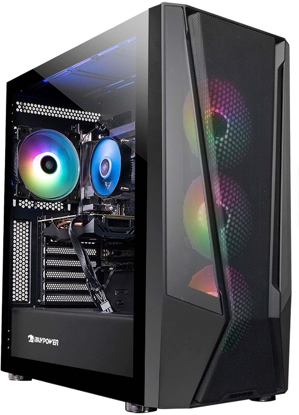 Angle View: iBUYPOWER - TraceMesh Gaming Desktop – Intel Core i5-13400F – 16GB Memory – NVIDIA GeForce RTX 3060 8GB – 500GB NVMe - Black
