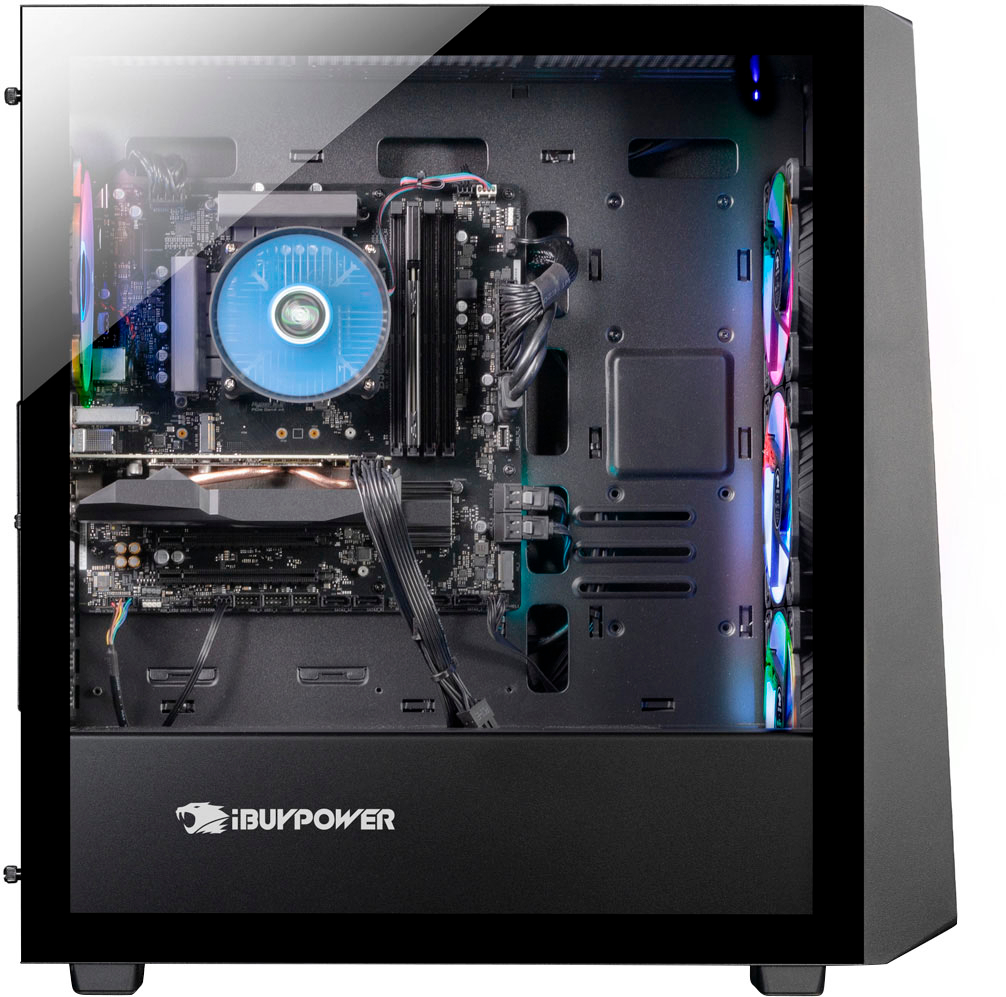 Back View: iBUYPOWER - SlateMR Gaming Desktop – Intel Core i5-13600KF – 16GB Memory – NVIDIA GeForce RTX 3060Ti 8GB – 1TB NVMe - Black