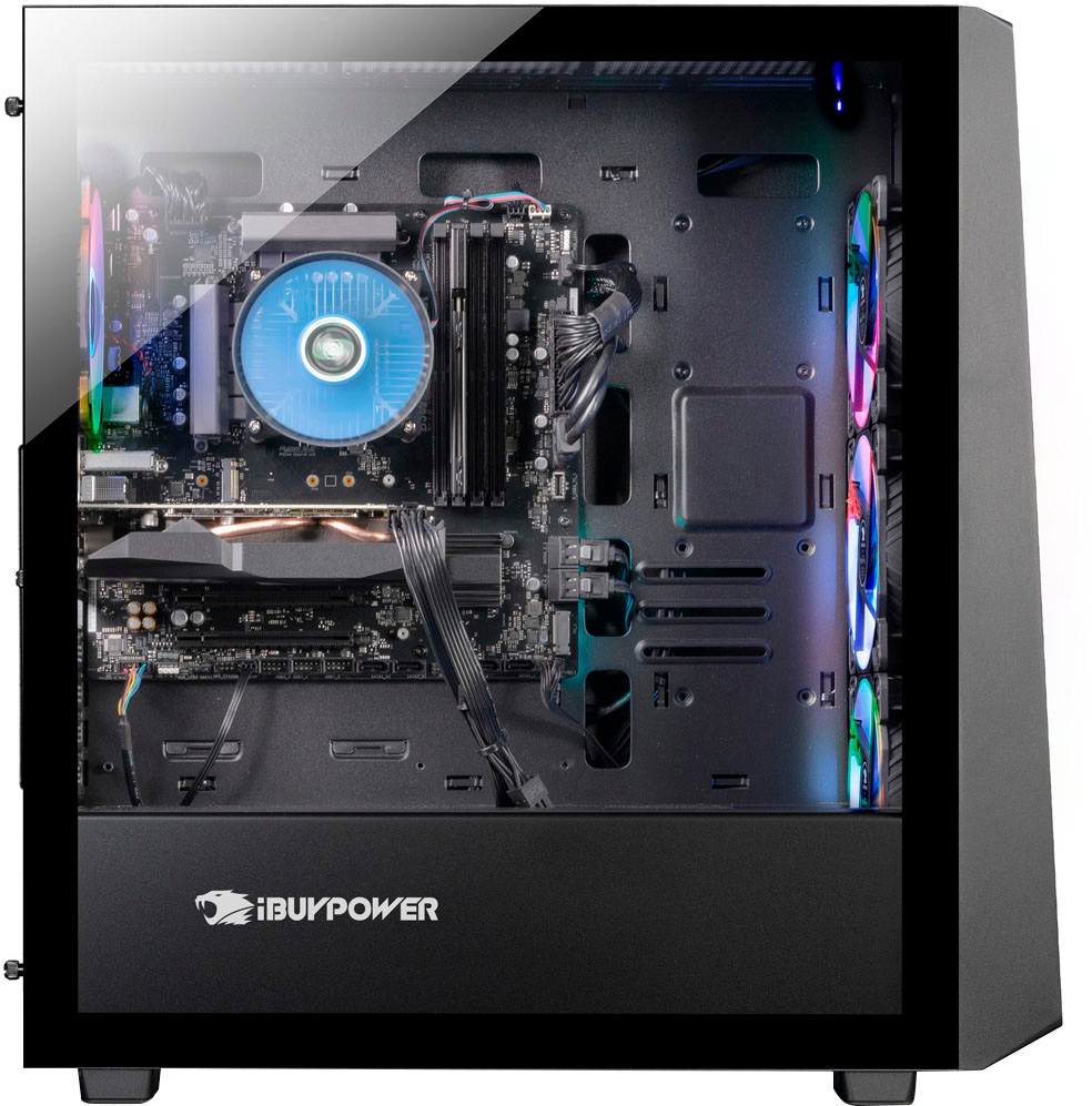 Back View: iBUYPOWER - SlateMR Gaming Desktop – AMD Ryzen 5 7600 – 16GB Memory – NVIDIA GeForce RTX 3060 8GB – 500GB NVMe - Black