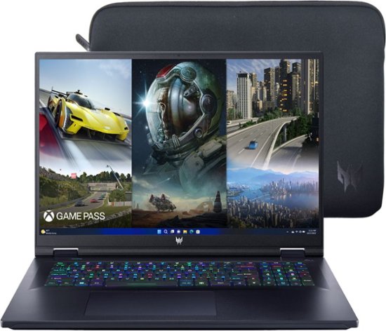 Front Zoom. Acer - Predator Helios 18 Gaming Laptop - 18" 1920 x 1200 IPS 165Hz – Intel i7-13700HX – GeForce RTX 4060 - 16GB DDR5 – 1TB SSD - Abyssal Black.