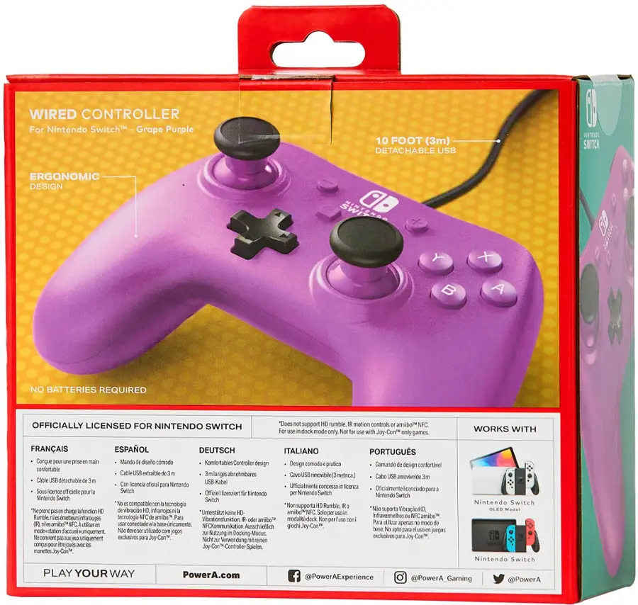 Alt View 19. PowerA - Wired Controller for Nintendo Switch - Grape Purple.