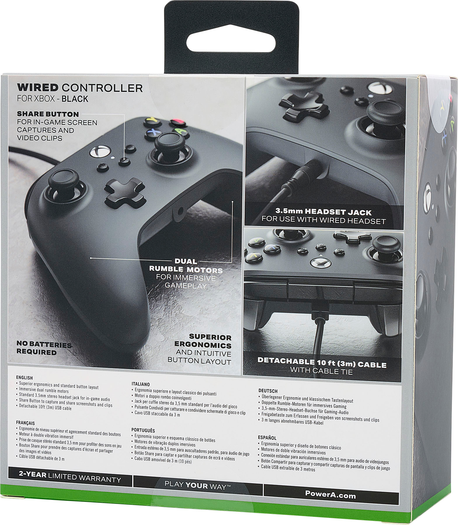  Xbox Core Wireless Controller – Carbon Black : Videojuegos