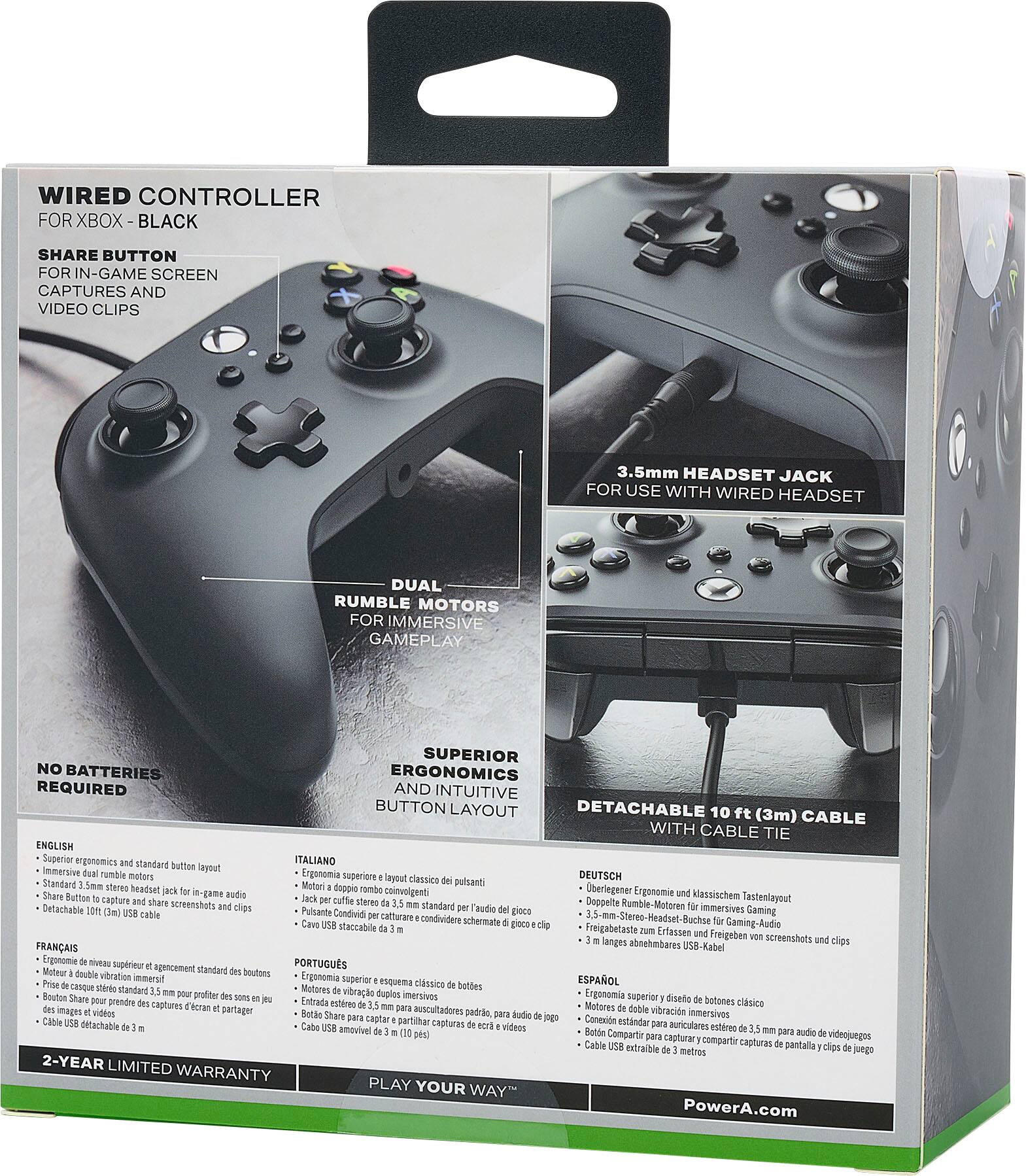 Alt View 19. PowerA - Wired Controller for Xbox Series X|S - Black.