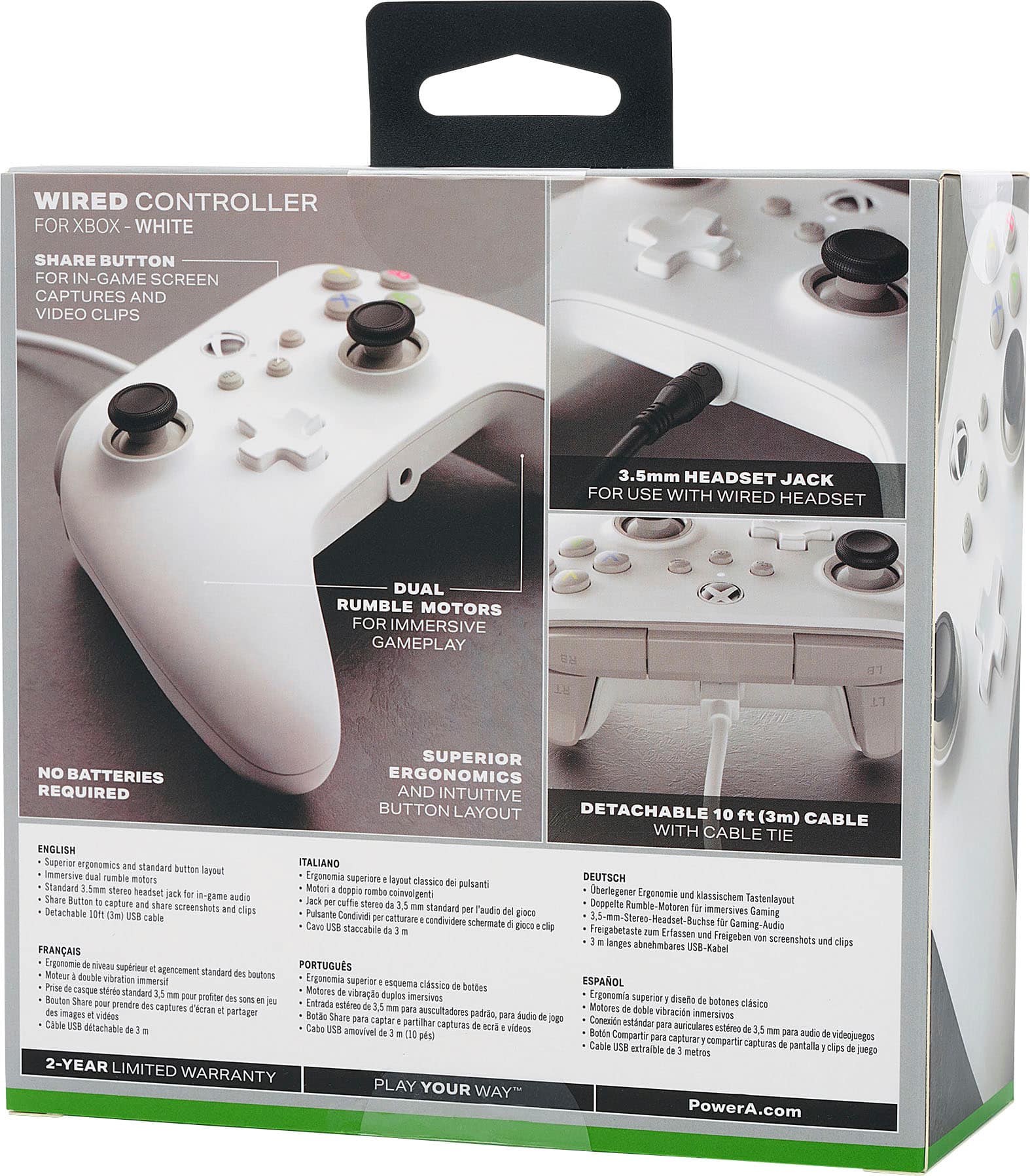 Alt View 19. PowerA - Wired Controller for Xbox Series X|S - White.