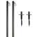 Left. Excello Global Products - Premium String Light Poles - 2 Pack - Extends to 10 Feet – Yard Mount (Grass/Dirt).