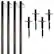 Angle. Excello Global Products - Premium String Light Poles - 4 Pack - Extends to 10 Feet – Yard Mount (Grass/Dirt) - Black.
