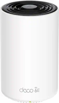Front. TP-Link - Deco XE75 Pro AXE5400 Tri-Band Mesh Wi-Fi 6E System (1-Pack) - White.