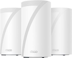 TP-Link - Deco BE85 BE22000 Tri-Band Mesh Wi-Fi 7 System (3-Pack) - White - Front_Zoom