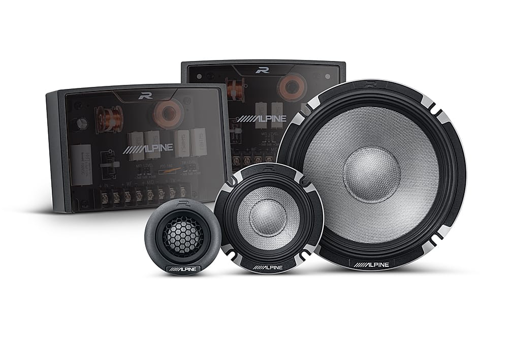 Alt View 11. Alpine - R-Series 6.5" 3-Way Hi-Resolution Component Pro Car Speakers with Glass Fiber Reinforced Cone (Pair) - Black.