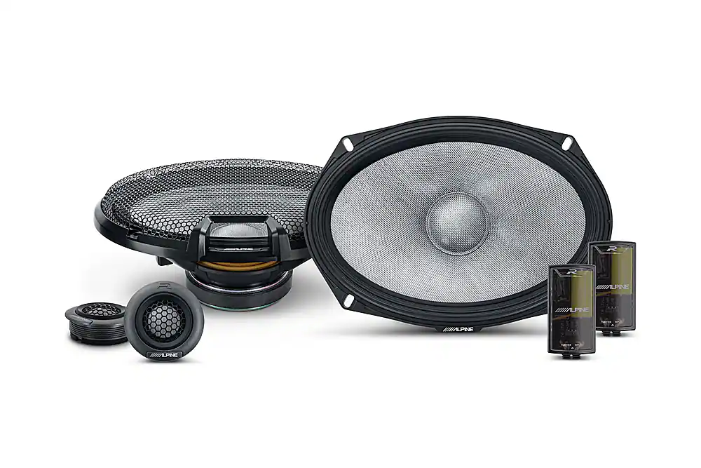 Alpine - R-Series 6x9" 2-Way Hi-Resolution Component Pro Car Speakers with Glass Fiber Reinforced Cone (Pair) - Black