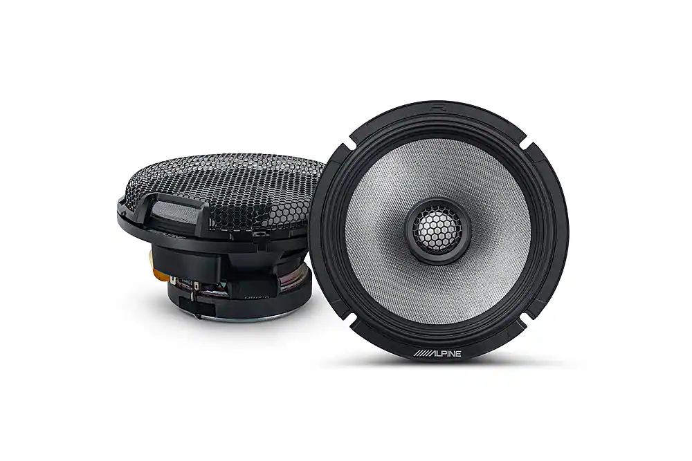 Front. Alpine - R-Series 6.5" 2-Way Hi-Resolution Coax Car Speakers with Glass Fiber Reinforced Cone (Pair) - Black.