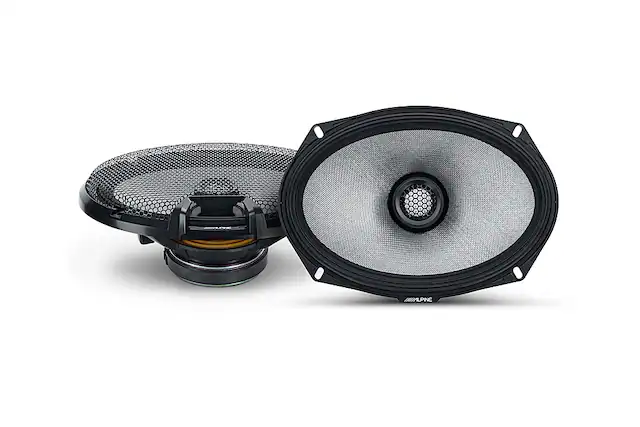 Front. Alpine - R-Series 6x9" 2-Way Hi-Resolution Coax Car Speakers with Glass Fiber Reinforced Cone (Pair) - Black.