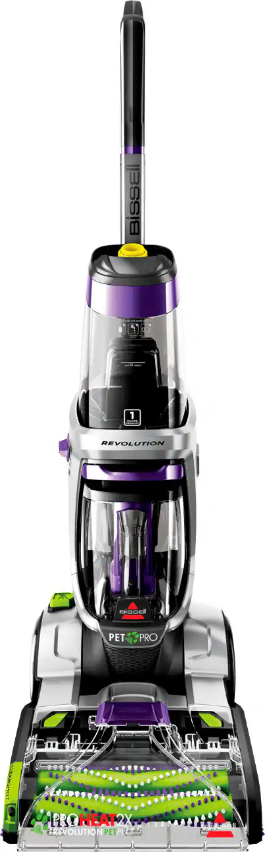 Front. BISSELL - ProHeat 2X Revolution Pet Pro Plus Corded Upright Carpet Deep Cleaner - silver/purple.