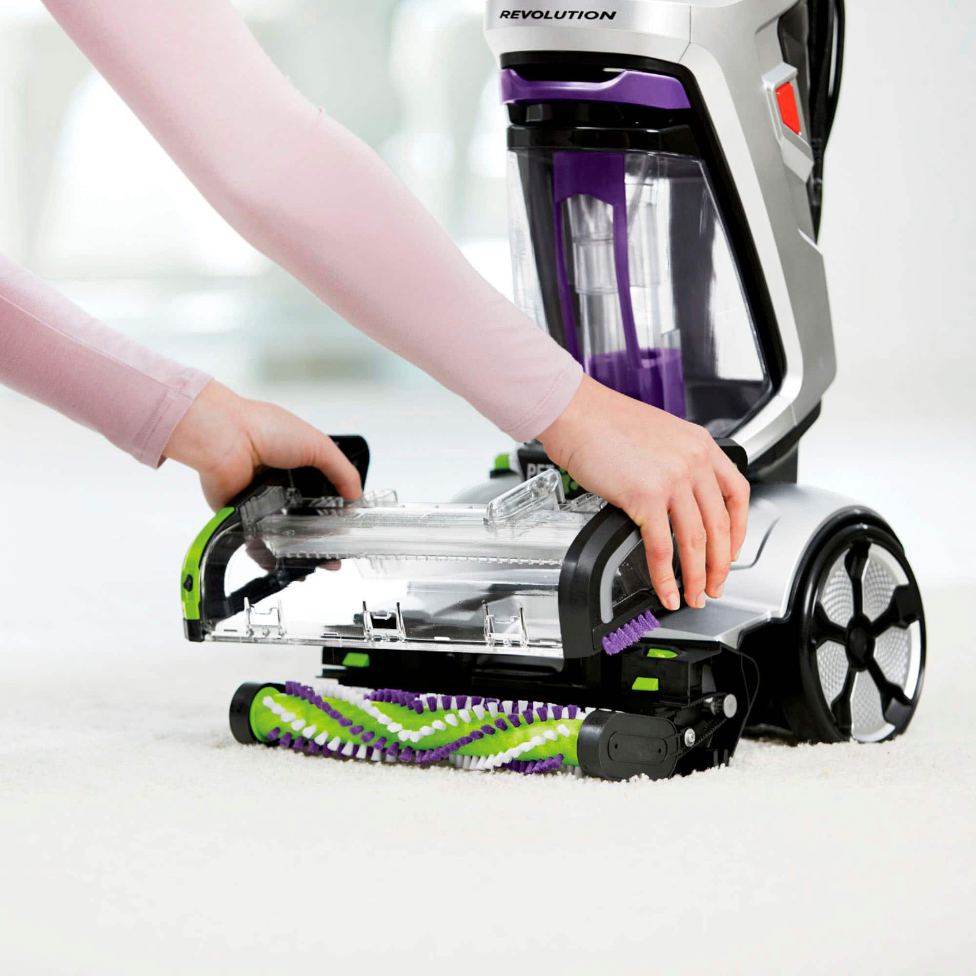 Alt View 18. BISSELL - ProHeat 2X Revolution Pet Pro Plus Corded Upright Carpet Deep Cleaner - silver/purple.