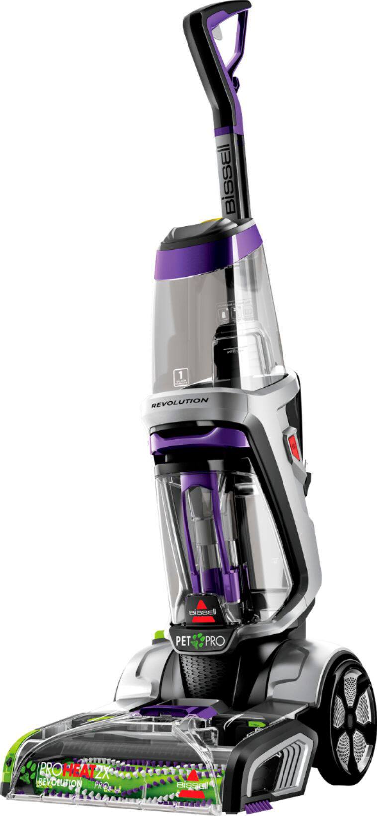 Left. BISSELL - ProHeat 2X Revolution Pet Pro Plus Corded Upright Carpet Deep Cleaner - silver/purple.