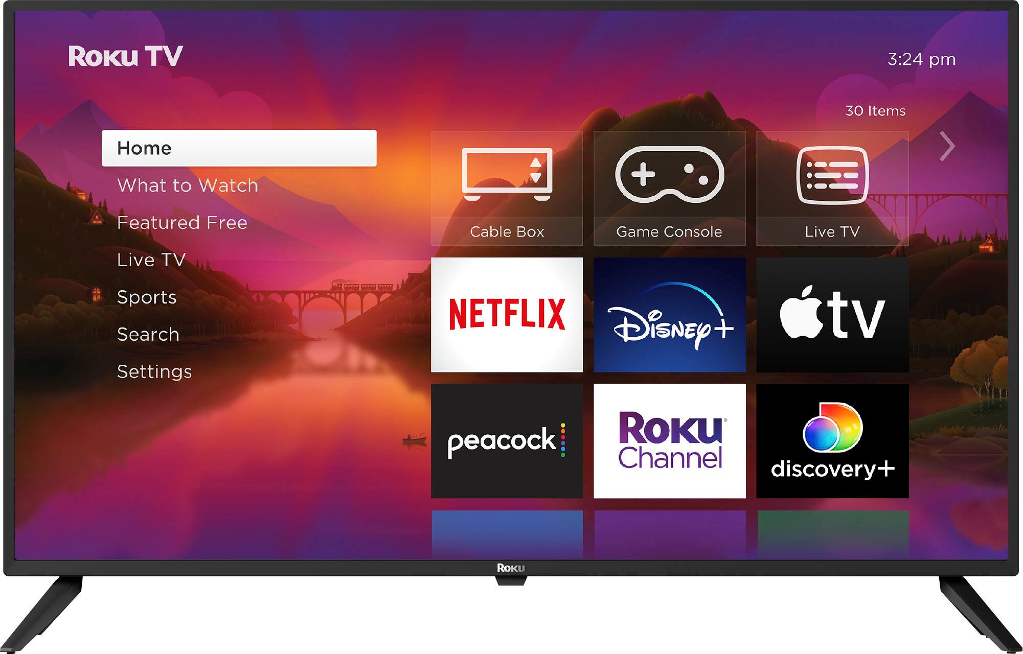 Front. Roku - 24" Class Select Series HD Smart RokuTV - Black.