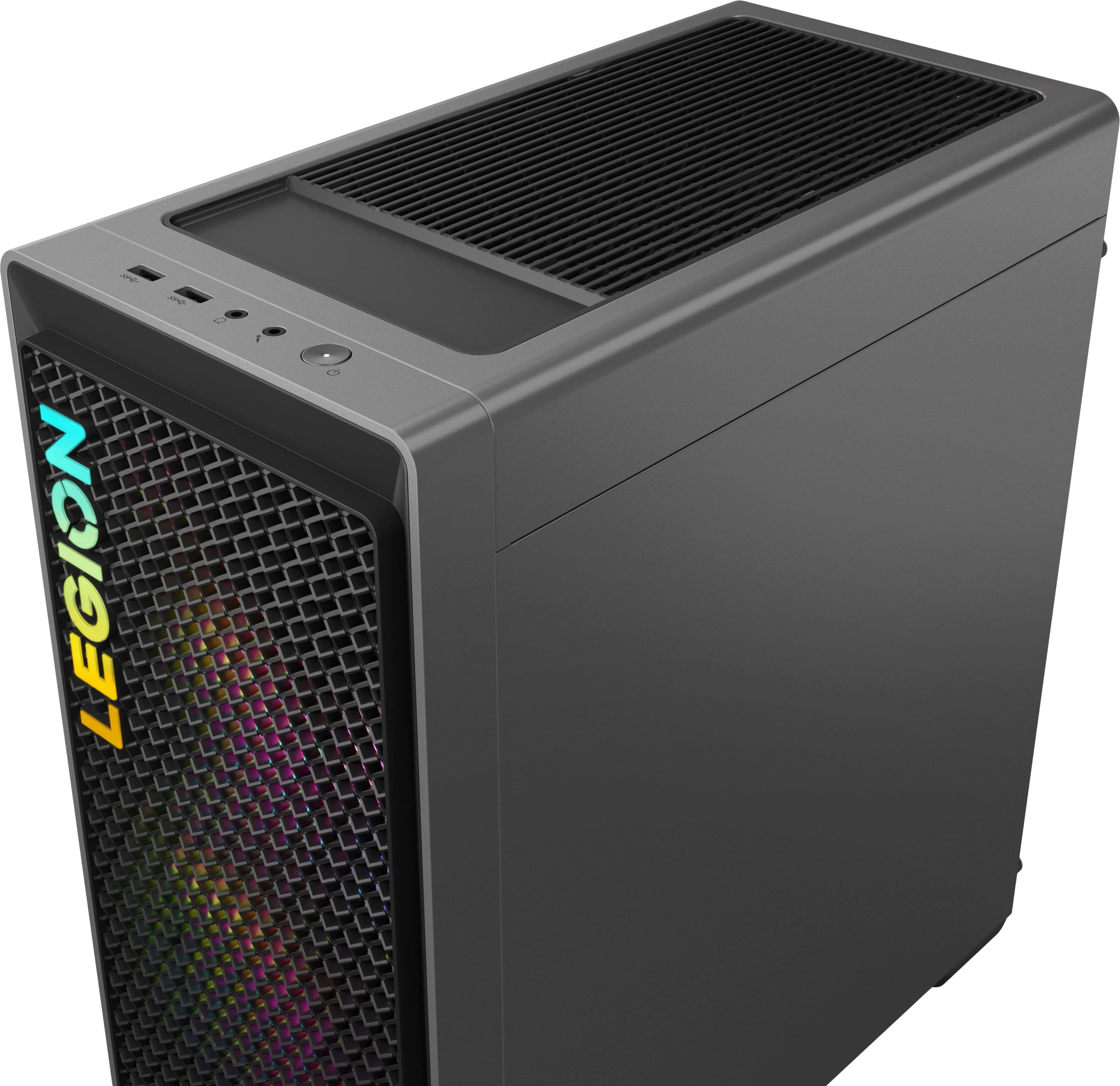 Alt View 11. Lenovo - Legion Tower 5 AMD Gaming Desktop - AMD Ryzen 7-7700X - 16GB Memory - NVIDIA GeForce RTX 4070 12GB - 512GB SSD + 1TB HDD - Storm Gray.