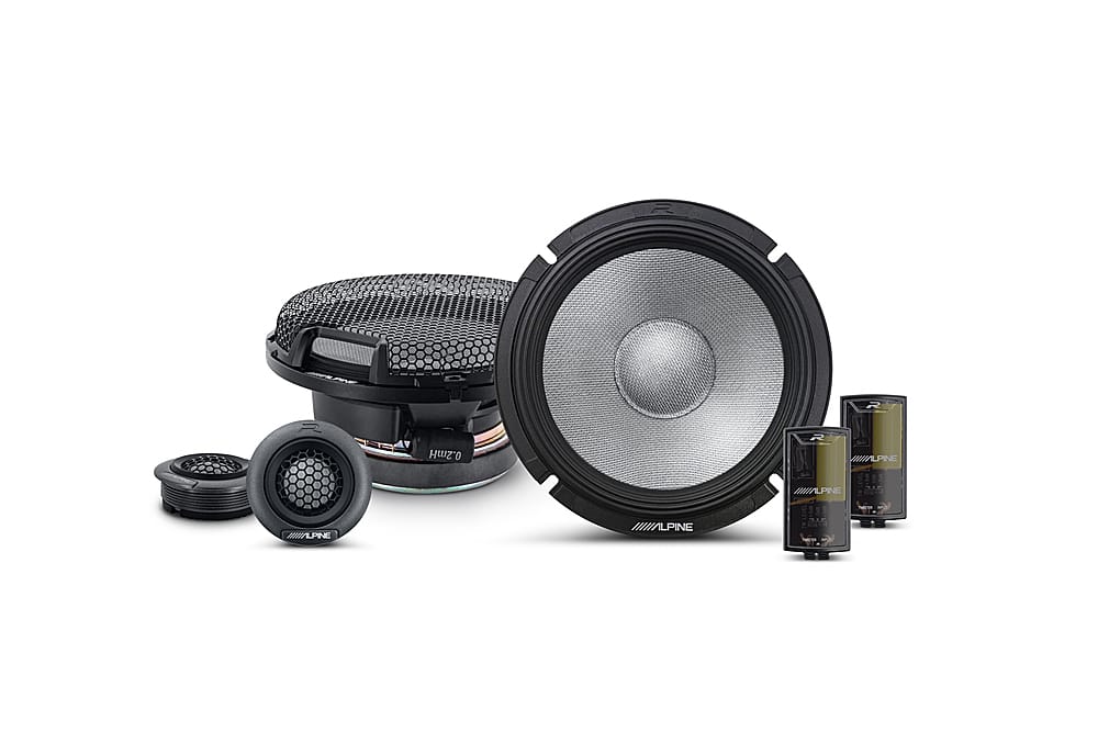 Front. Alpine - R-Series 6.5" 2-Way Hi-Resolution Component Car Speakers with Glass Fiber Reinforced Cone (Pair) - Black.