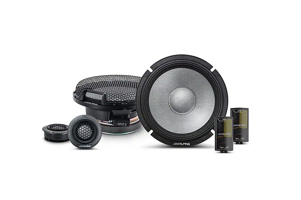 Front. Alpine - R-Series 6.5" 2-Way Hi-Resolution Component Car Speakers with Glass Fiber Reinforced Cone (Pair) - Black.