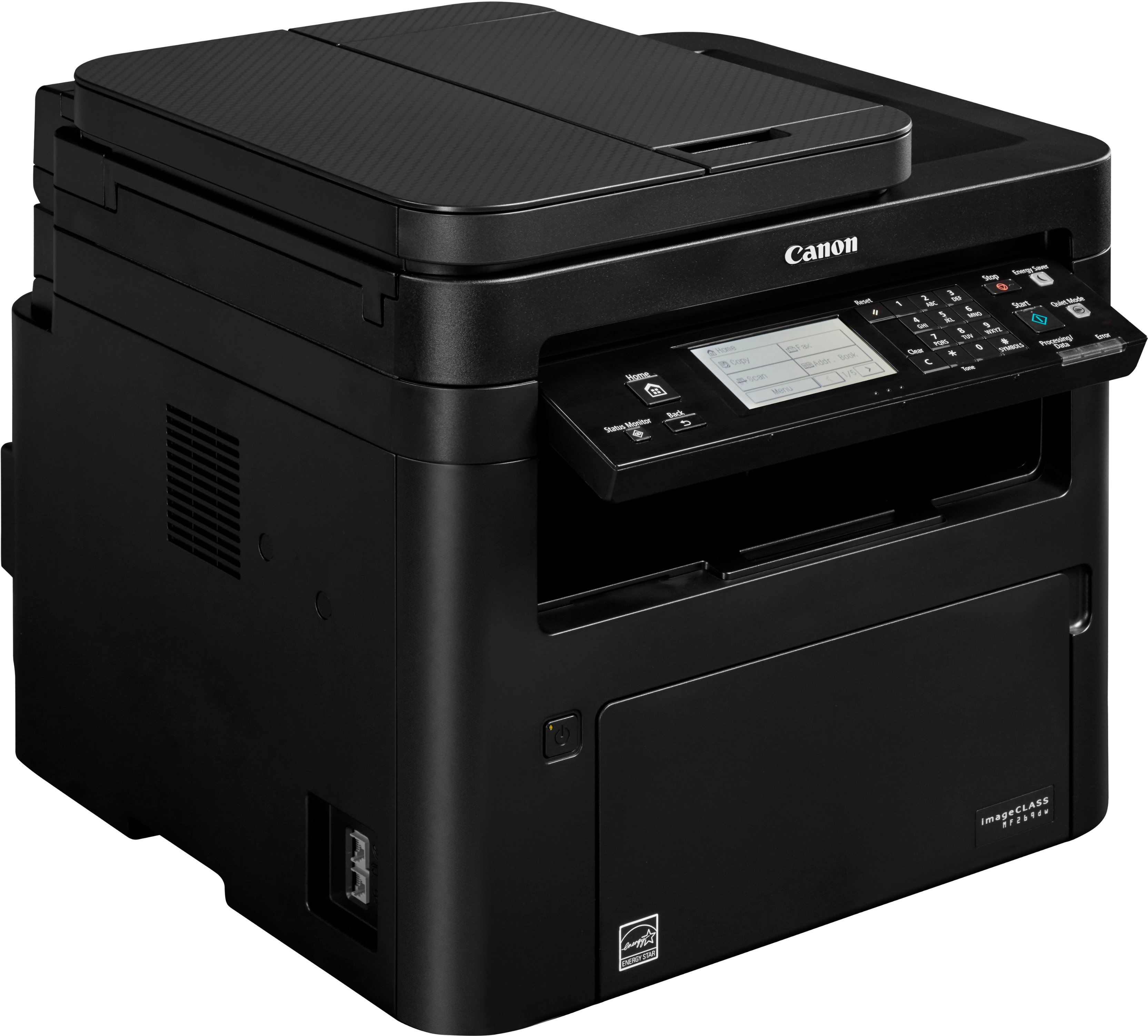 Left View: Canon - imageCLASS MF269dw II VP Wireless Black-and-White All-In-One Laser Printer with 2 High Capacity Toner Cartridges - Black
