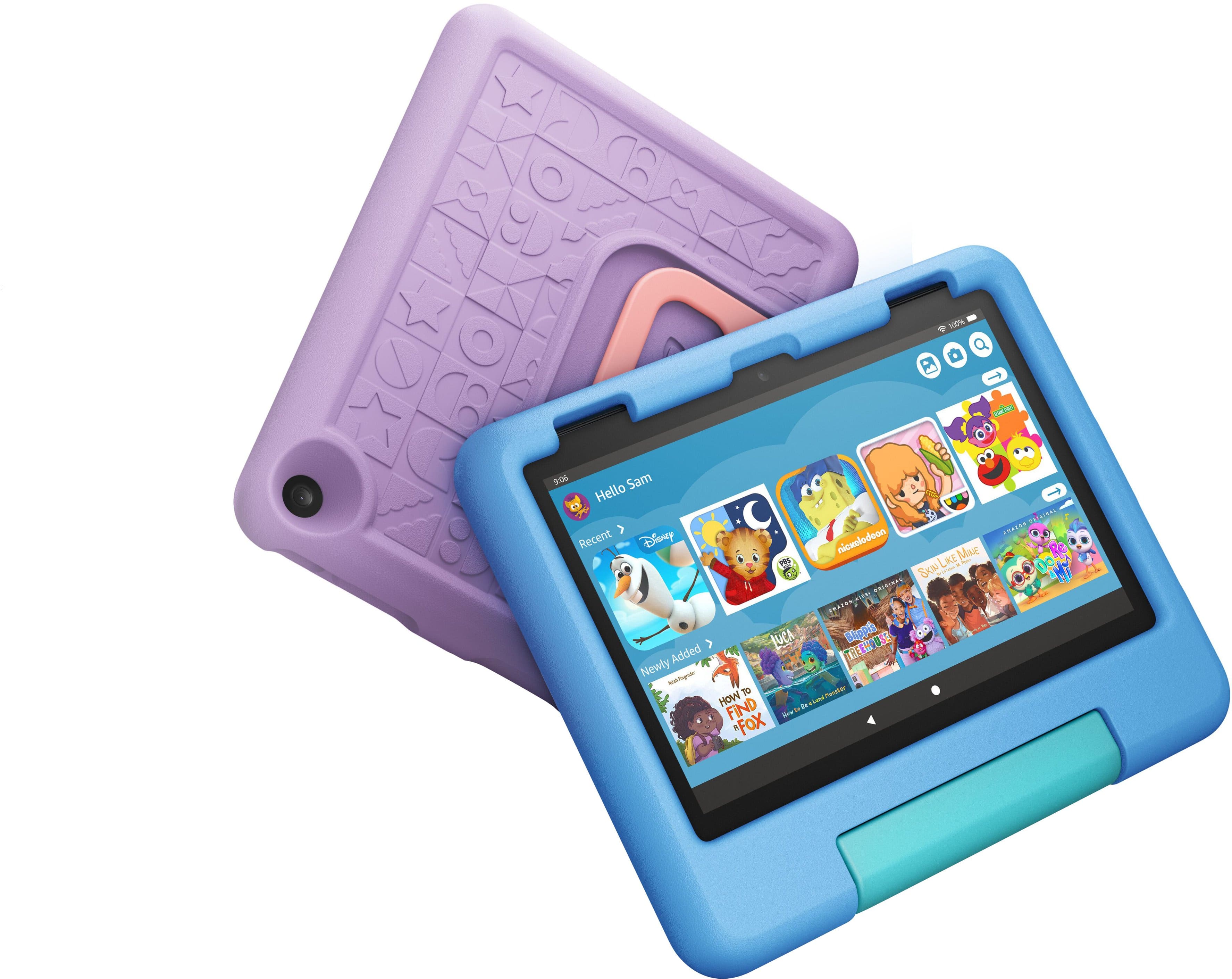 Alt View 1. Amazon - Fire HD 8 Kids Ages 3-7 (2022) 8" HD tablet with Wi-Fi 32 GB - Purple.
