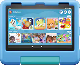 Amazon - Fire HD 8 Kids – Ages 3-7 (2022) 8" HD Tablet 32 GB with Wi-Fi - Blue