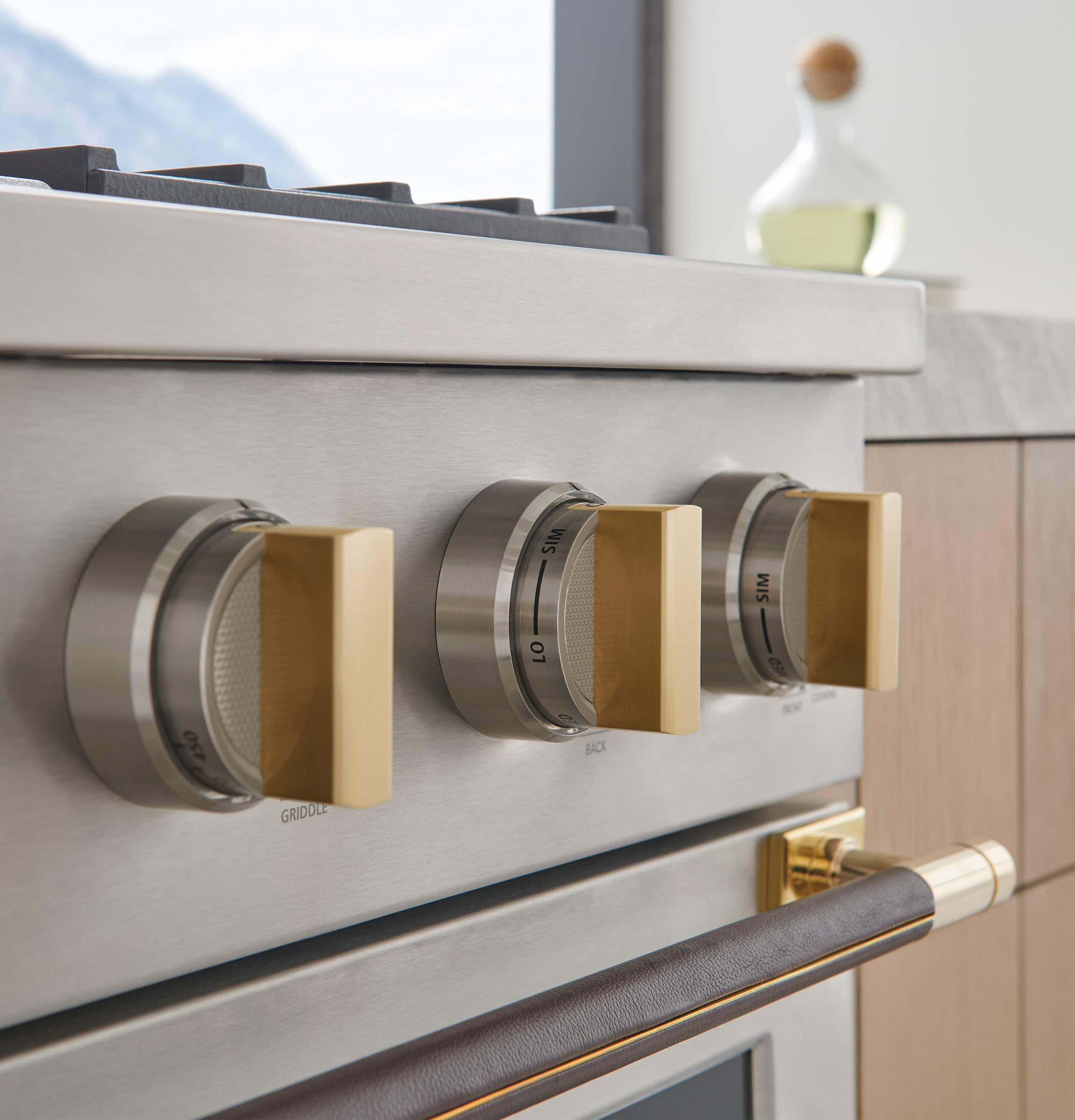 Alt View 12. Monogram - The Designer Collection Handle for 36" Pro Range - Brass.