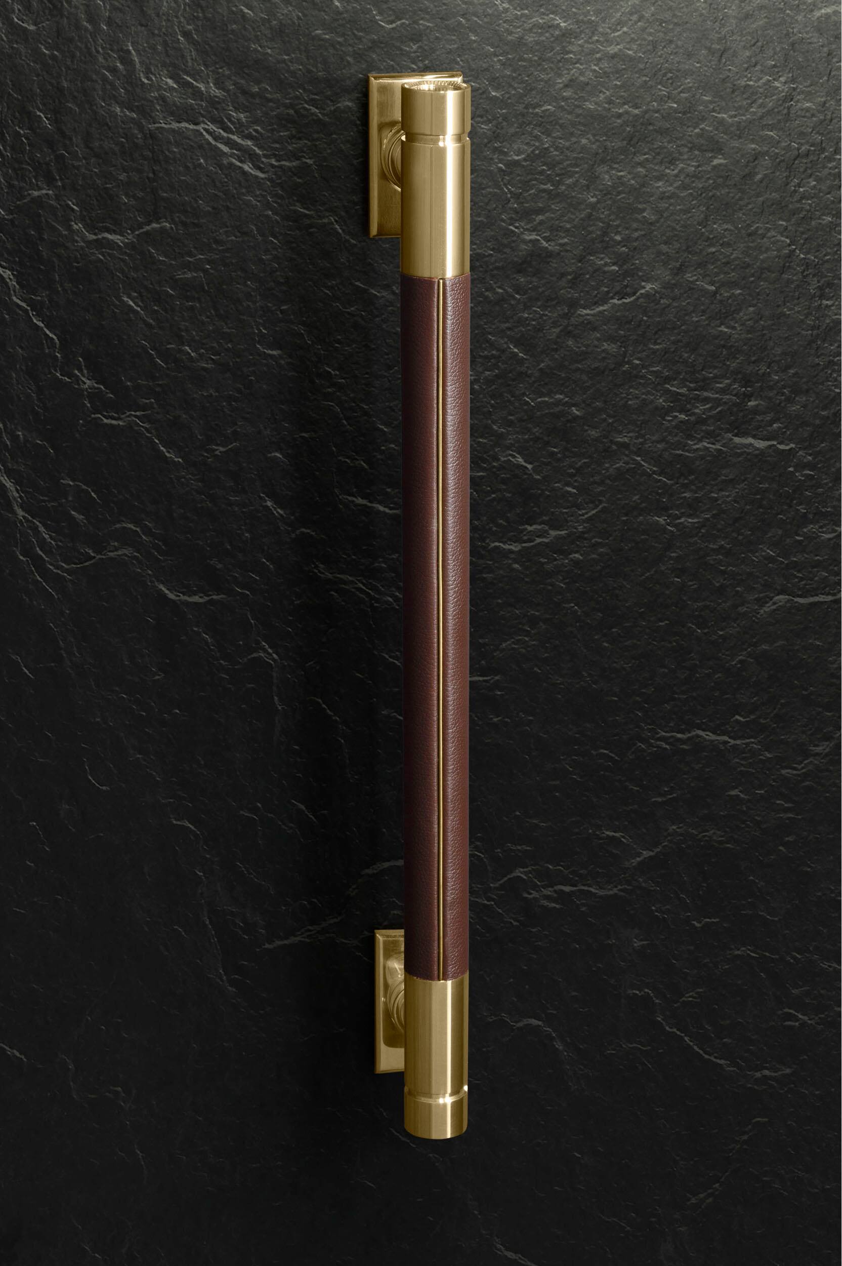 Front. Monogram - The Designer Collection Column Handle Kit -Customizable - Brass.