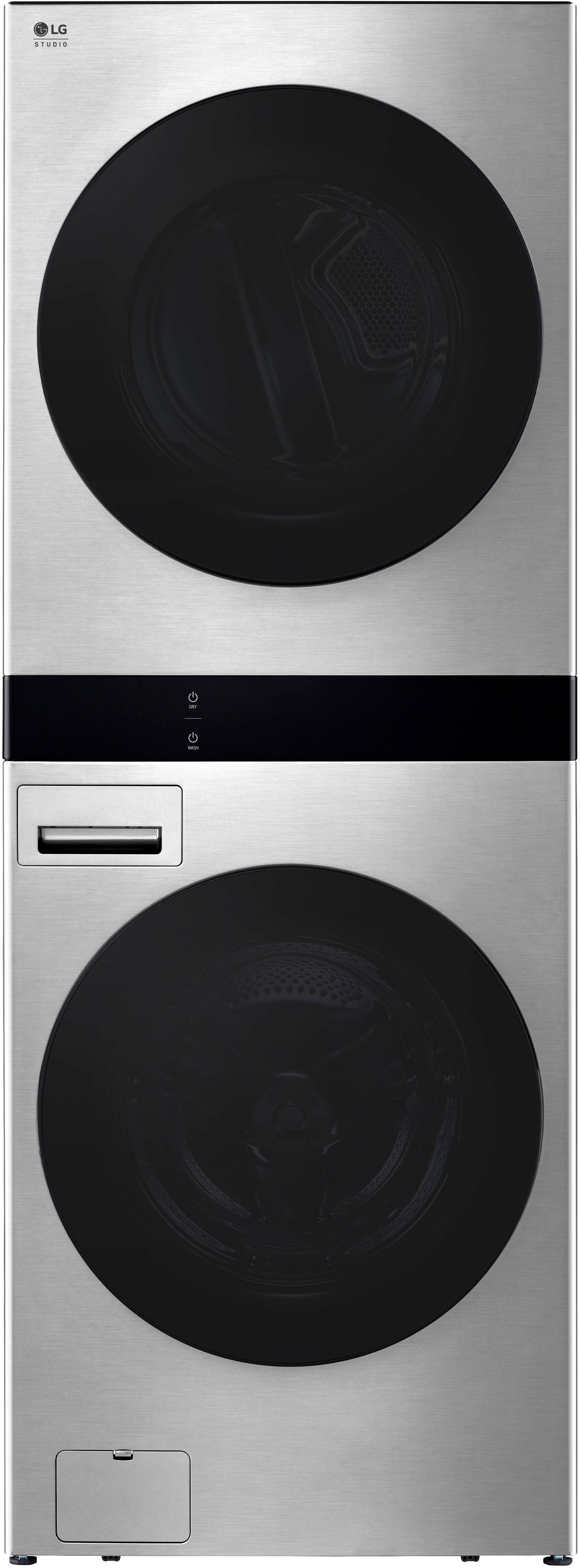Alt View 1. LG - STUDIO 5.0 Cu. Ft. HE Smart Front Load Washer and 7.4 Cu. Ft. Electric Dryer WashTower with Steam and TurboWash 360 - Noble Steel.
