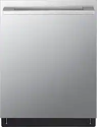 LG - STUDIO 24" Top Control Smart Built-In Tub Dishwasher with 3rd Rack, QuadWash Pro and 40dBA - Stainless Steel - Front_Zoom